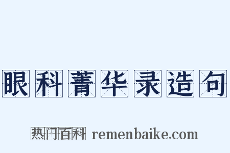 眼科菁华录造句是什么意思的图片
